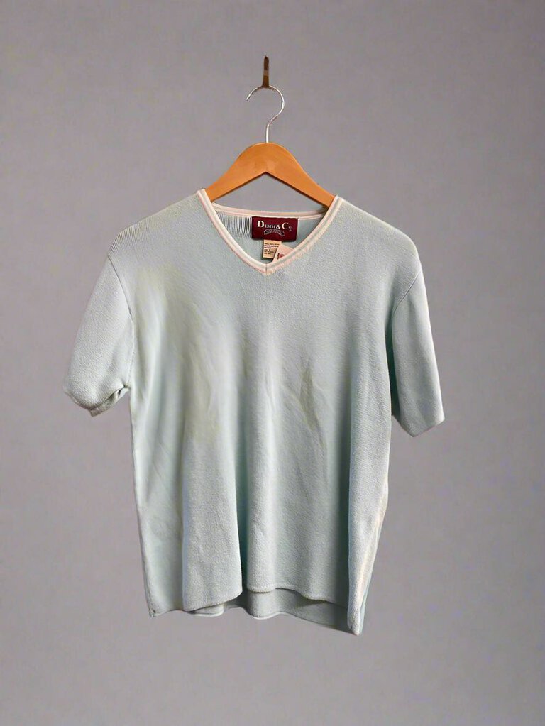 Vintage Denim And Co Lace Western Tee Top Size Small