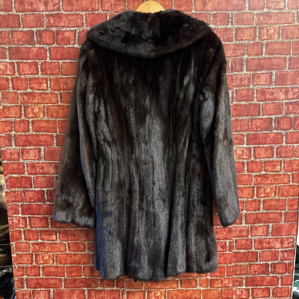Milton Gershaw Custom Brown Mink Coat Ladies Size S