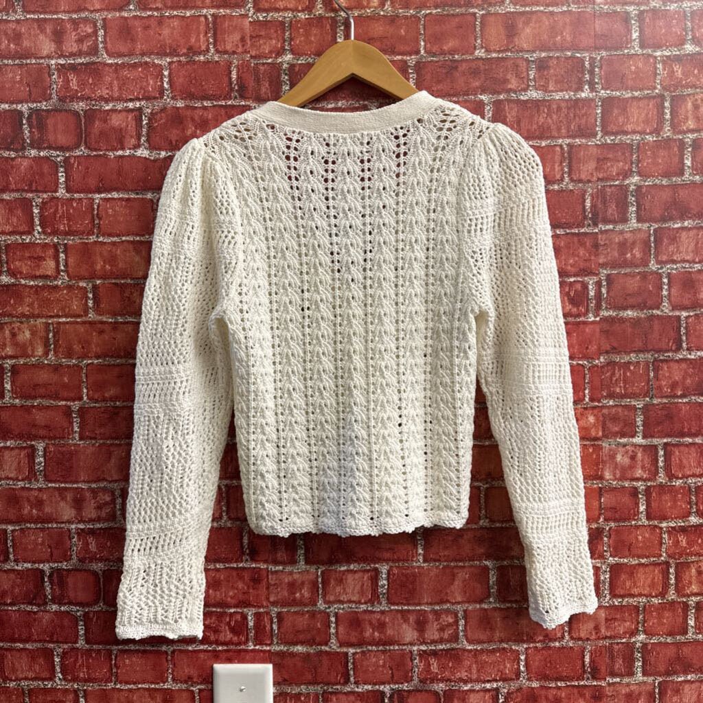Wilfred White Loose Knit Cardigan Size D4(2XS)