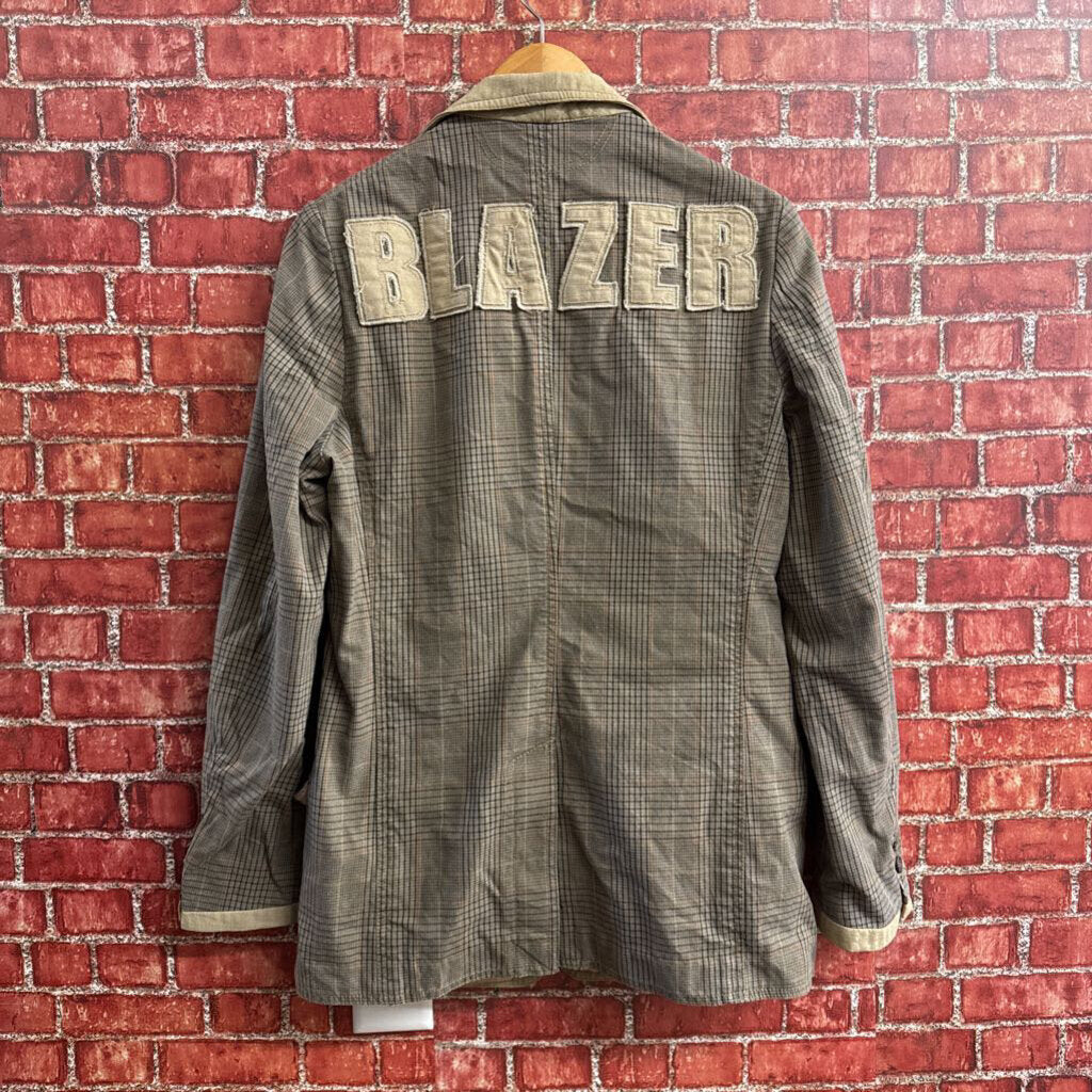 Dolce & Gabbana Grey Plaid Blazer Jacket Men’s Size M