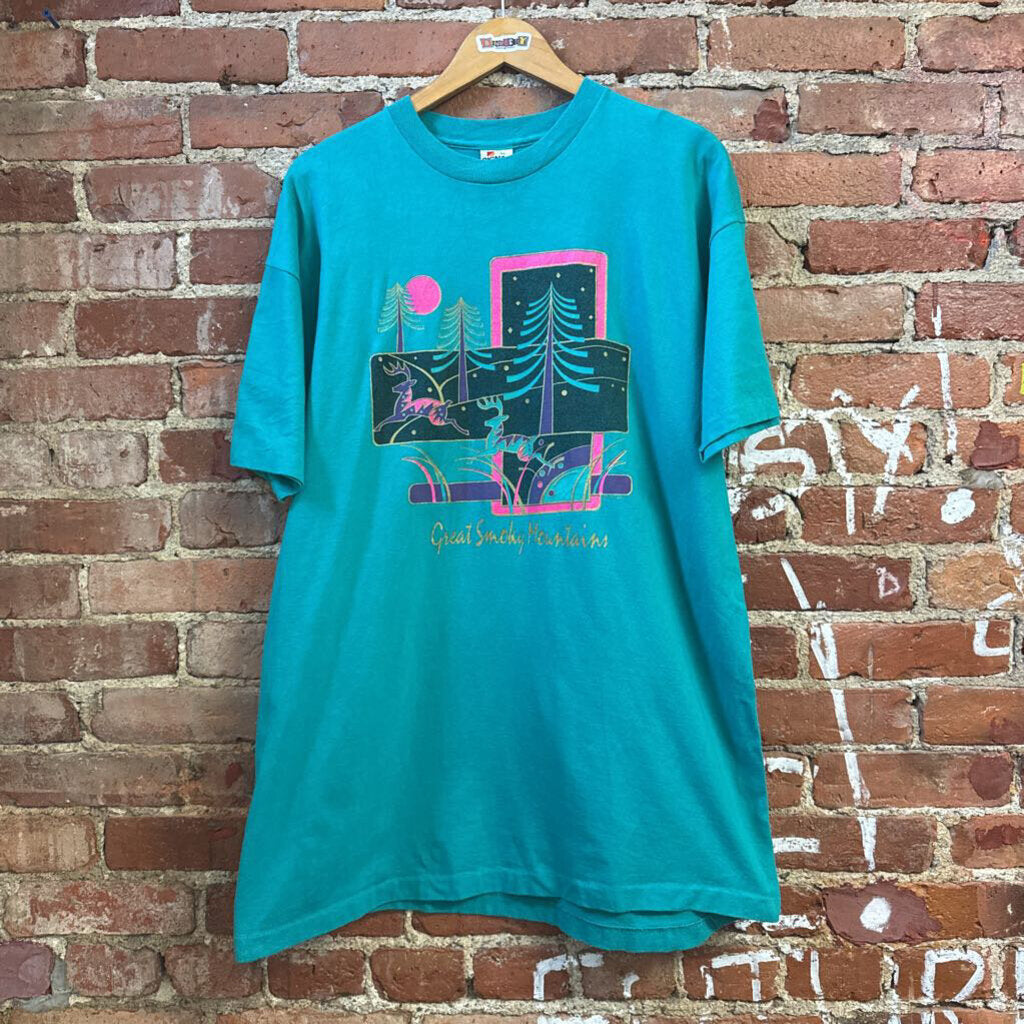Signal VTG Tee Smokey Mtn Single Stitch Teal/Multi Size XL