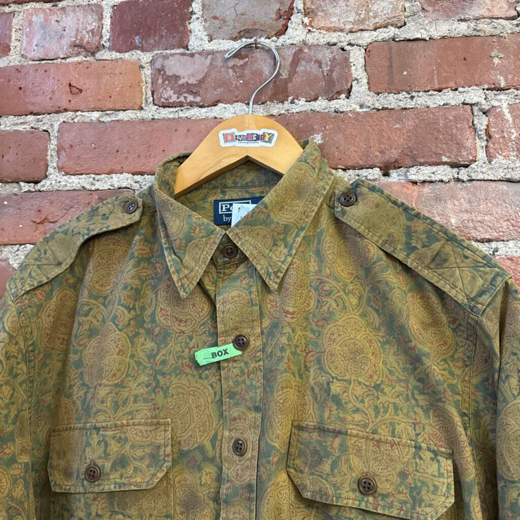 Vintage Polo RL Brown Paisley Button Down Size L