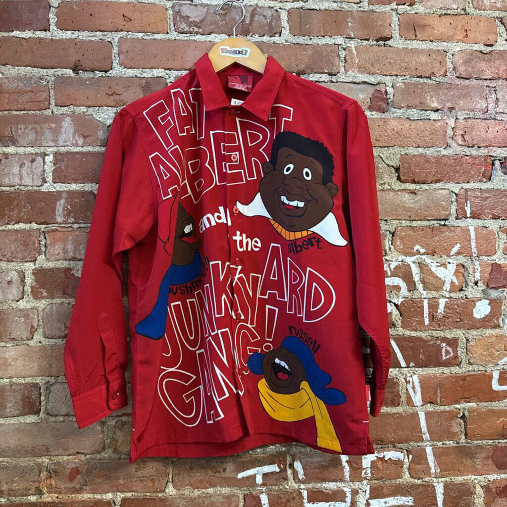 Vintage Fubu Fat Albert Graphic Button Up Red Men’s Size M
