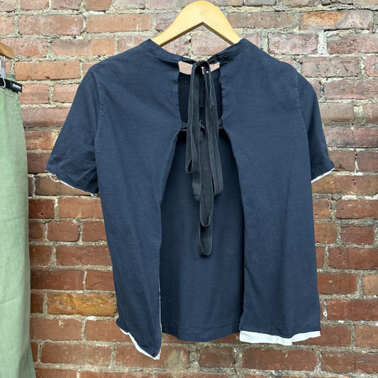 Marni Navy Blue Open Back Top Size M