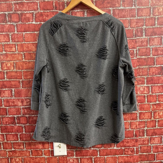 Saint / Denim Grey Thrashed Top LS Size L