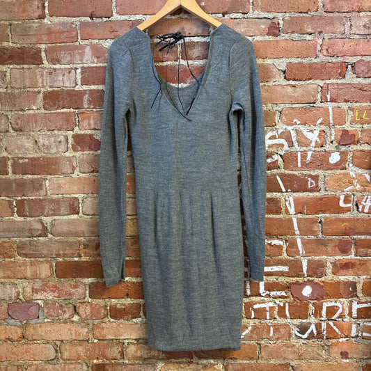 Rogan Alpaca Knit Dress Tie Back Grey Size D2(M)