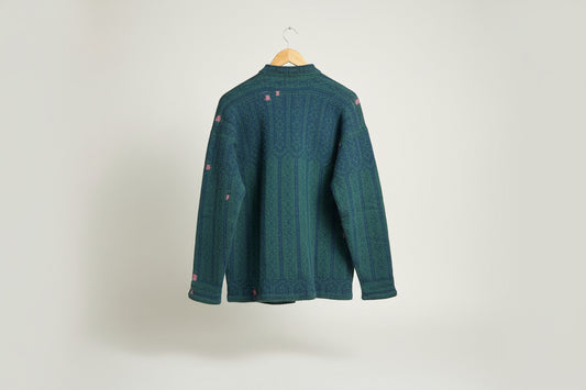Diversity Repair Lab x Jantzen VTG Cardigan Wool Green/Blue Ladies Size M