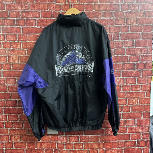 MLB VTG Windbreaker Rockies Black/Purple Size L