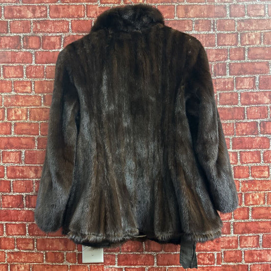 Harrods Mink Midi Coat Brown Size D4