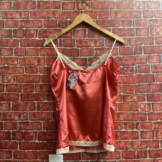 Stitch Trend Lingerie Tank Top Diamond Ring Print Pink/White Size L