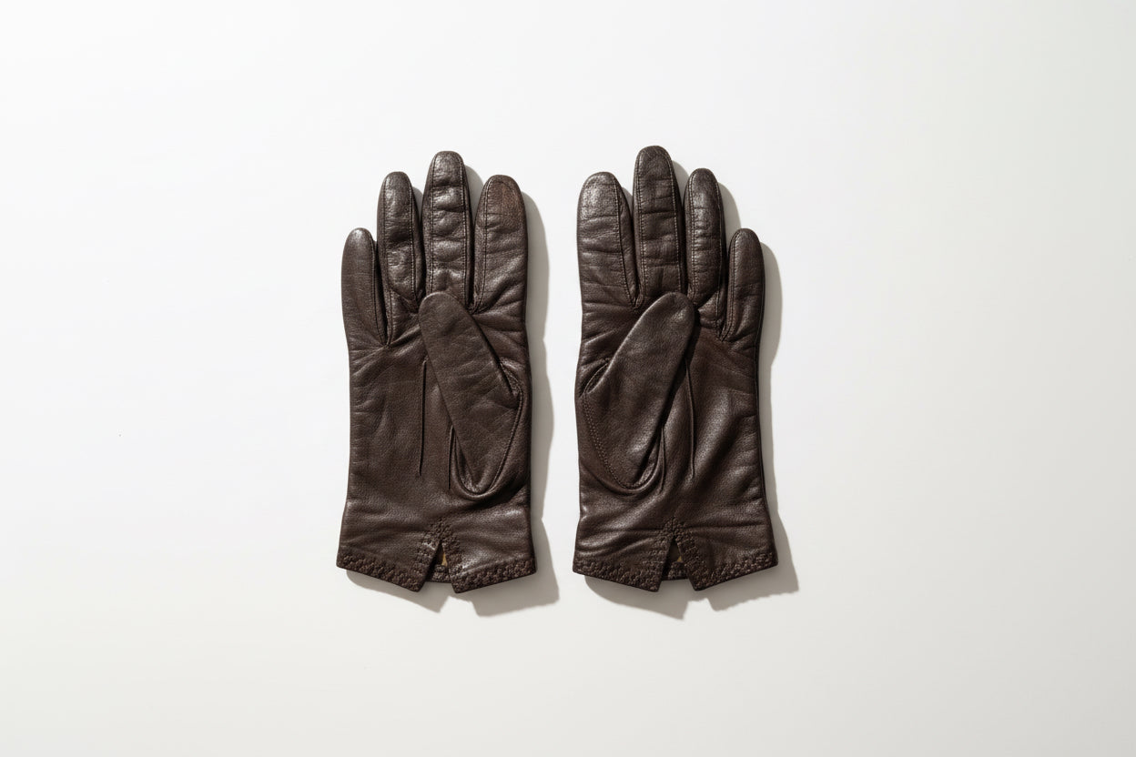 Vintage Brown Leather Gloves Size S