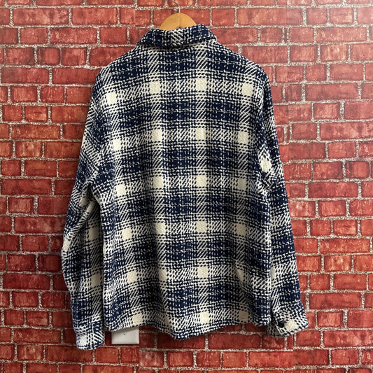 Outerknown Heavy plaid Shacket White Blue Size D7