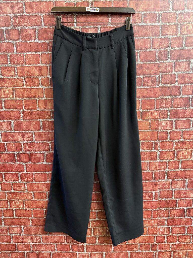 Quince Black Pleated Trousers Size 2