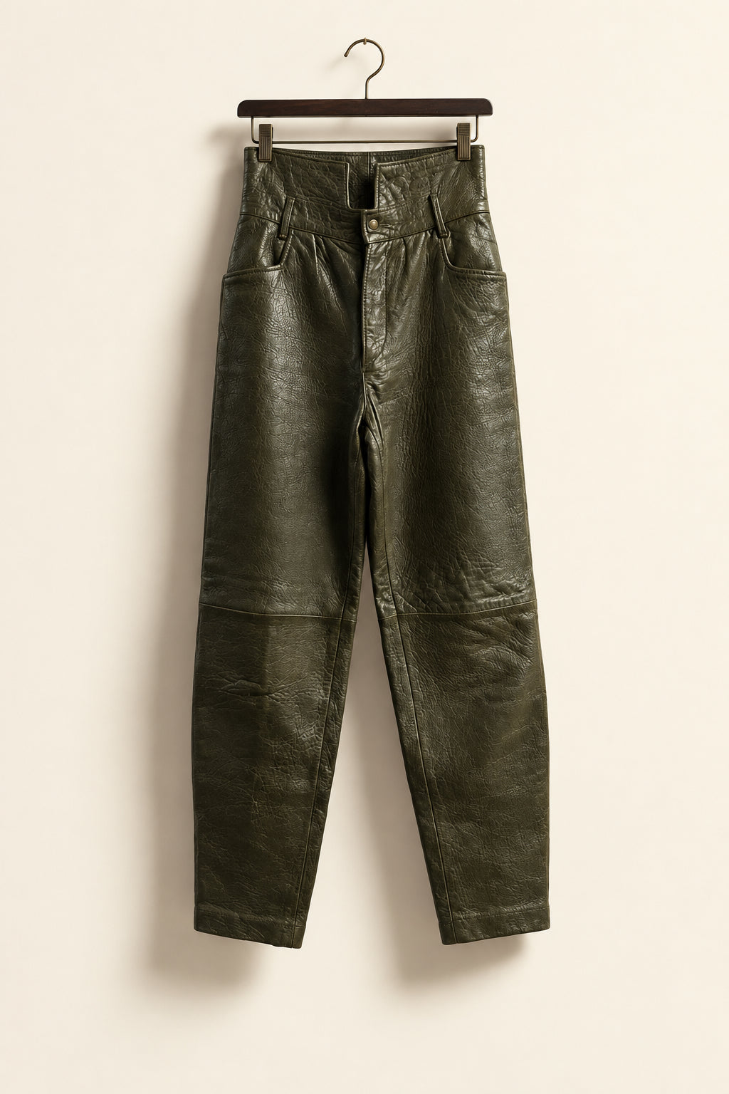 Freego USA Leather Pants High Waist Poopy Brown Size 29