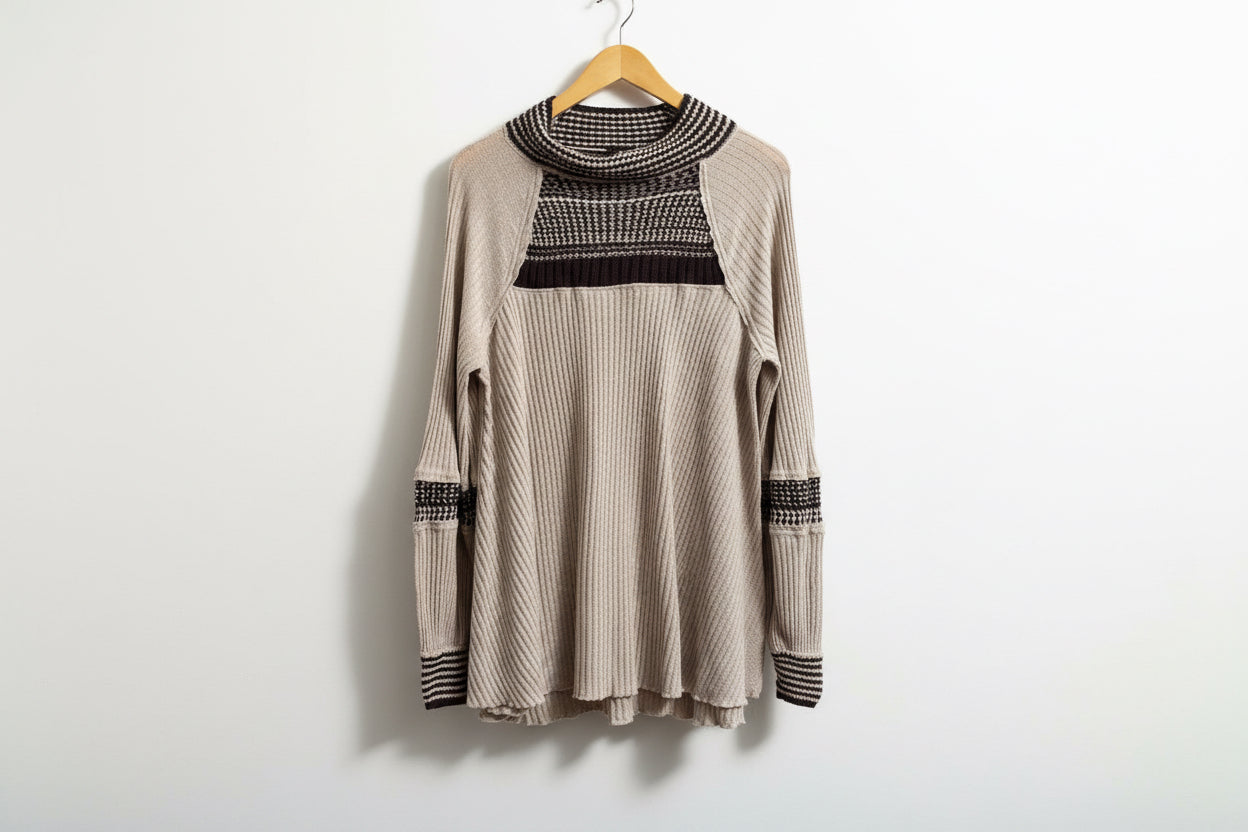 Free People Beige Purple Mini Dress Size L