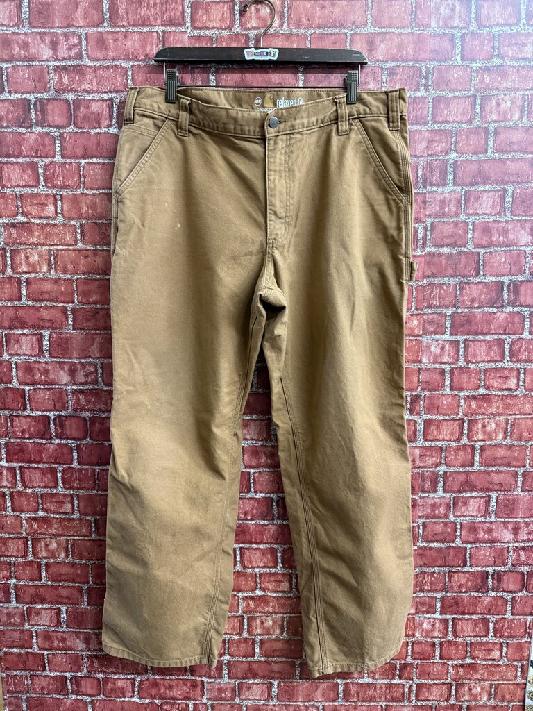 Carhartt Brown Relaxed Fit Carpenter Jeans Size 38