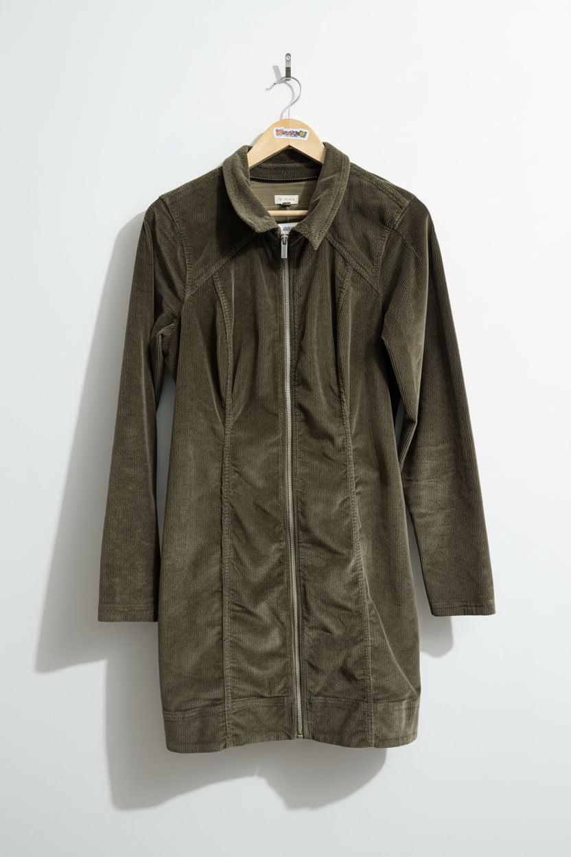 Pilcro Green Corduroy Mini Dress LS Size 14