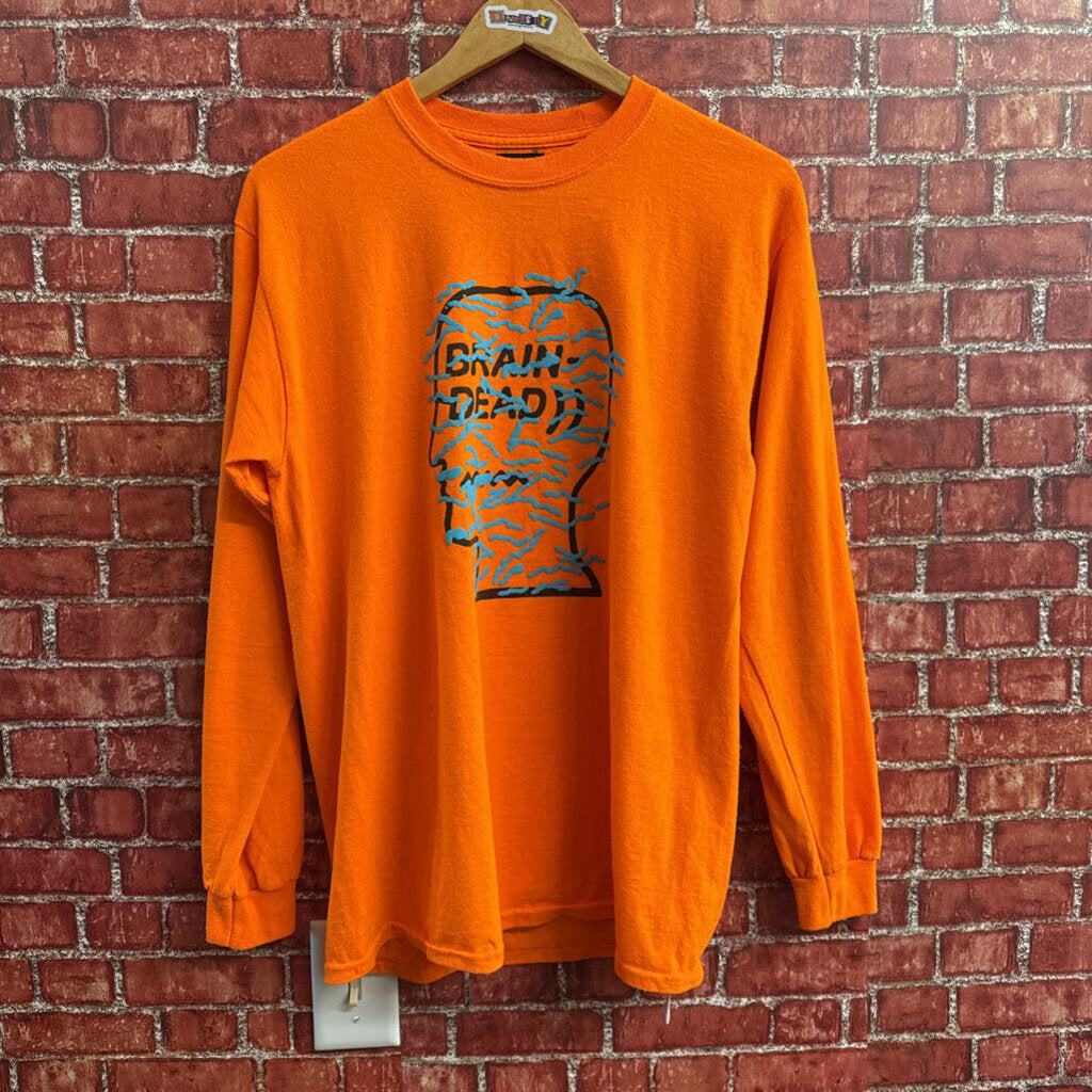 Brain Dead Long Sleeve Tee AS-IS Orange/Blue/Black Size S