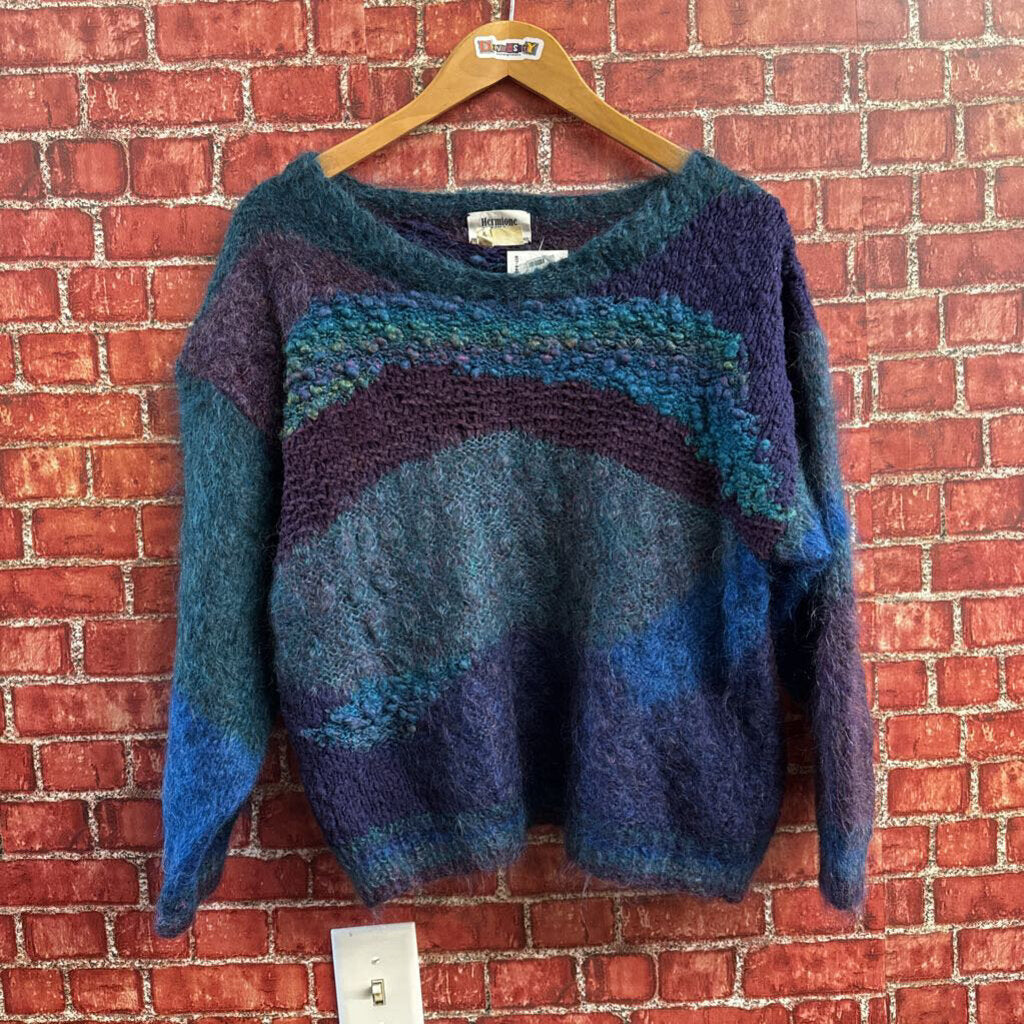 Hermione Spencer Sweater Mohair blend Blue/Purple Size M