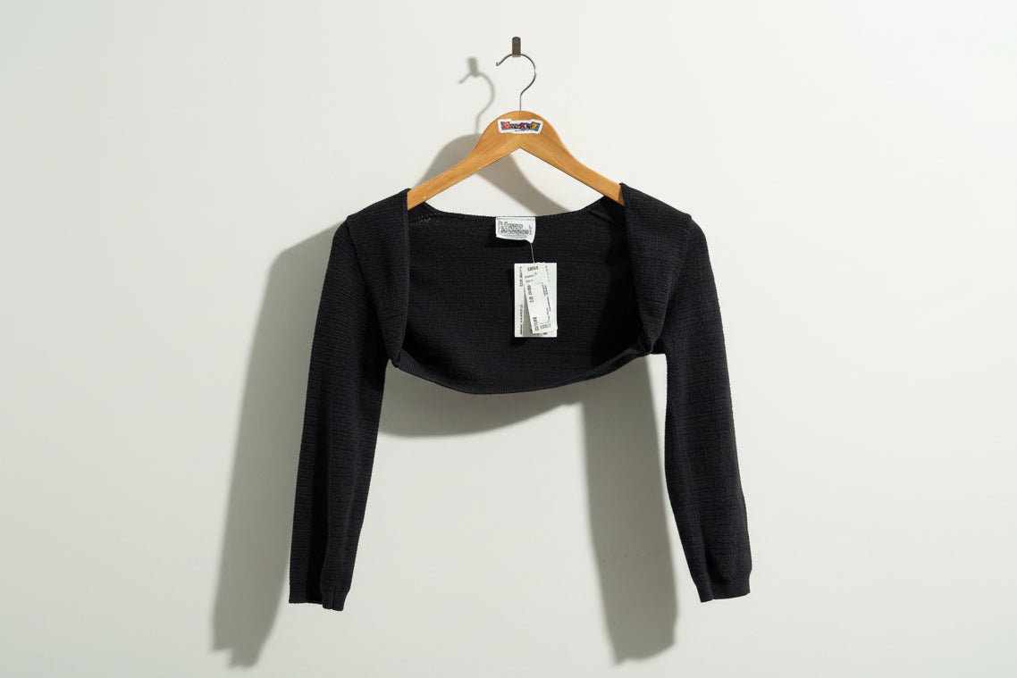 Vintage Knit Landing Shrug Cardigan Black Ladies Size D1