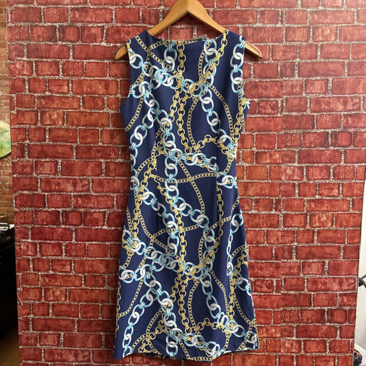 J McLaughlin Printed chain dress blue Size M