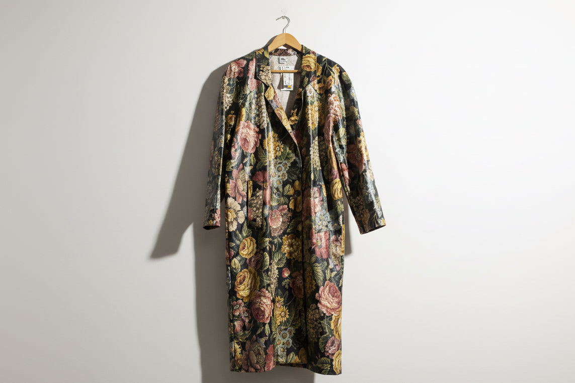 Nordic House Designs Vintage Vinyl Rain Coat Floral Multi