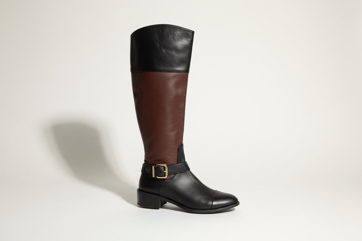 Vince Camuto 2-Tone Knee High Boots Brown Size 8L