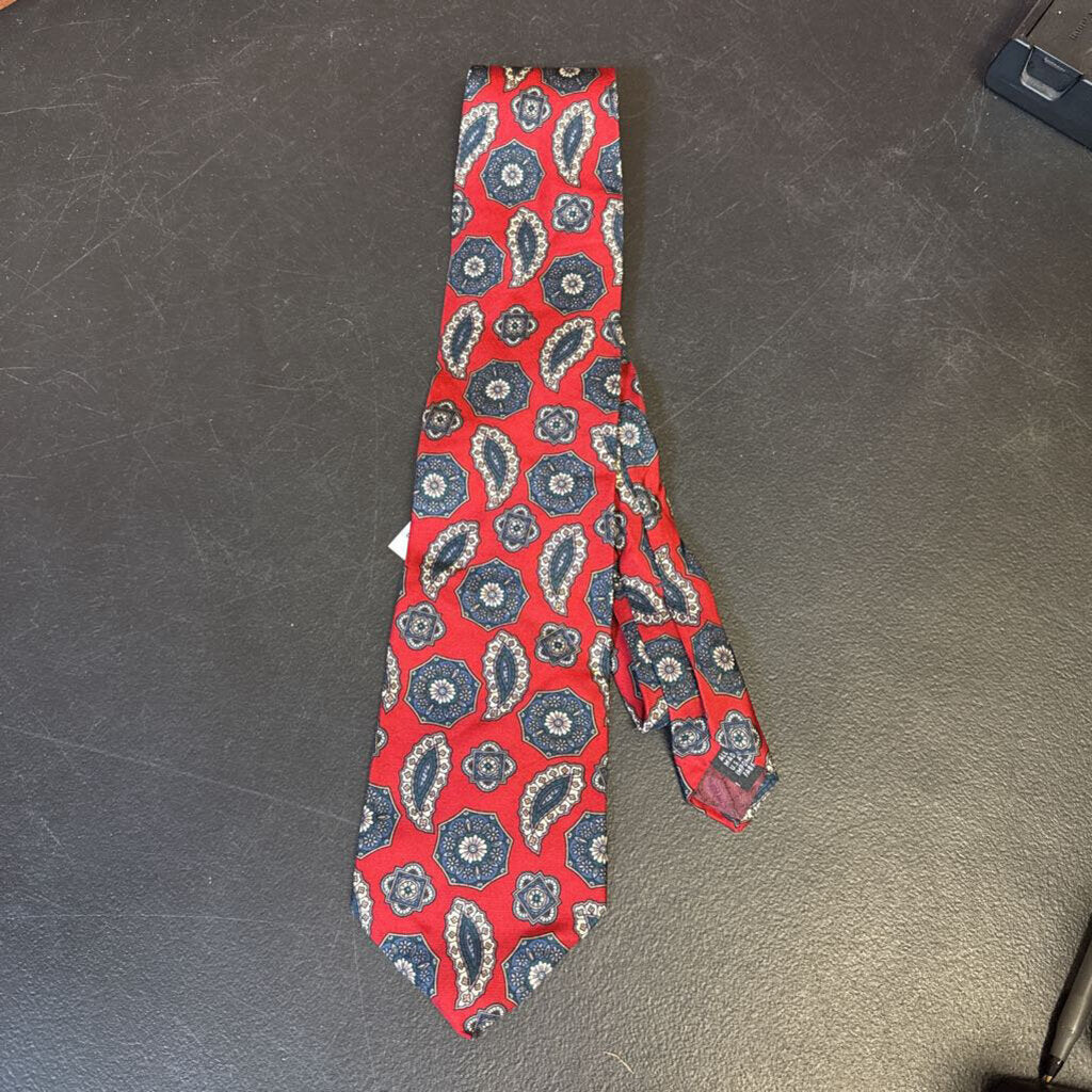 Christian Dior Vintage Red & Blue Paisley Tie
