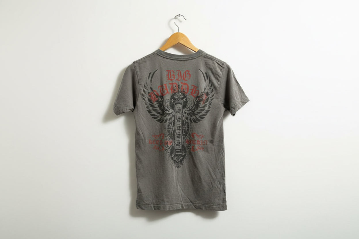 Krobar Big Buddha Grey Graphic Tee Men’s Size S