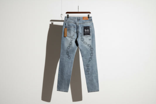 NWT Saint Morta Blue Jeans W/ Chain Men’s Size 30