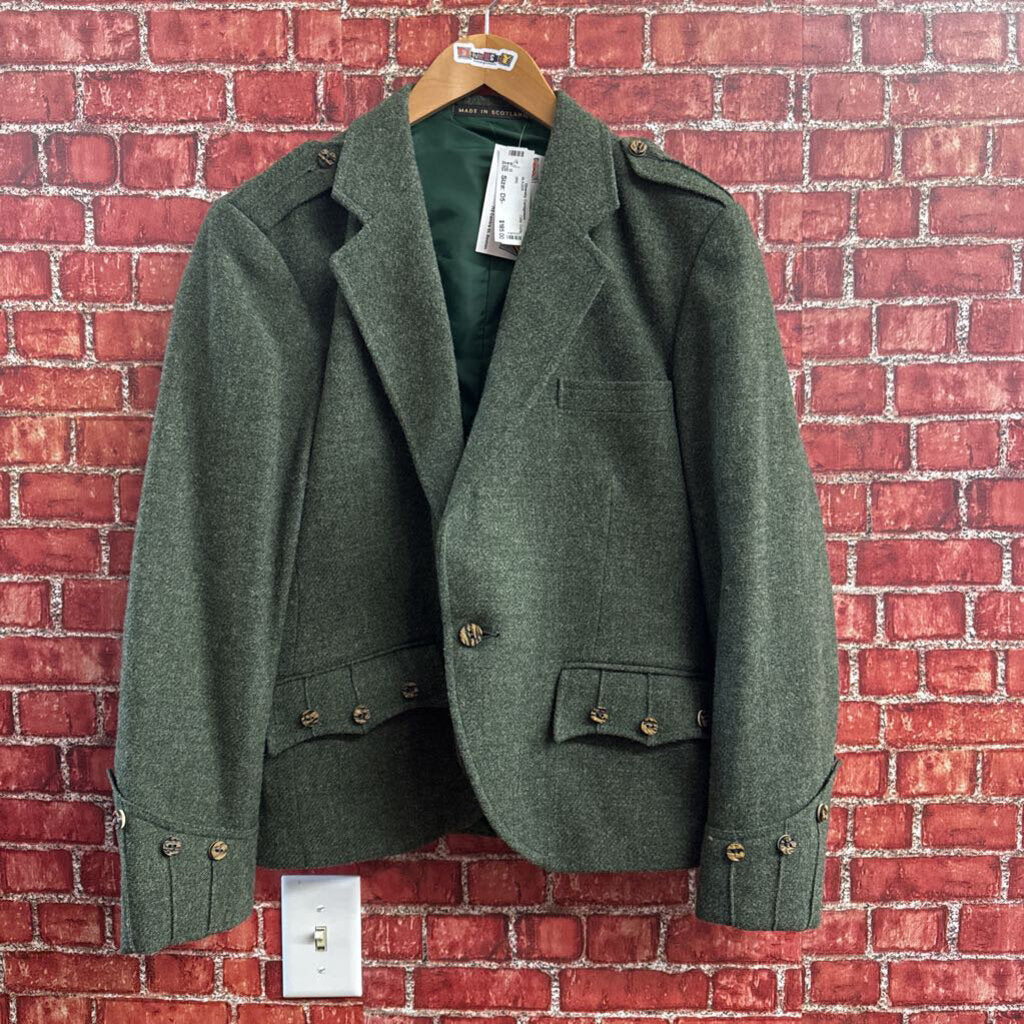 Celtic Crafts Green Wool Sport Coat Size 40S