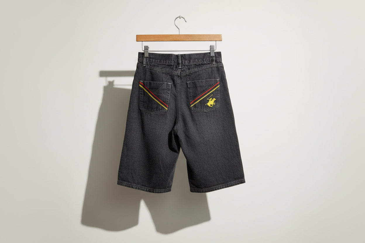 Beverly Hills Polo Club Jean Shorts Long Grey Ladis Size 26