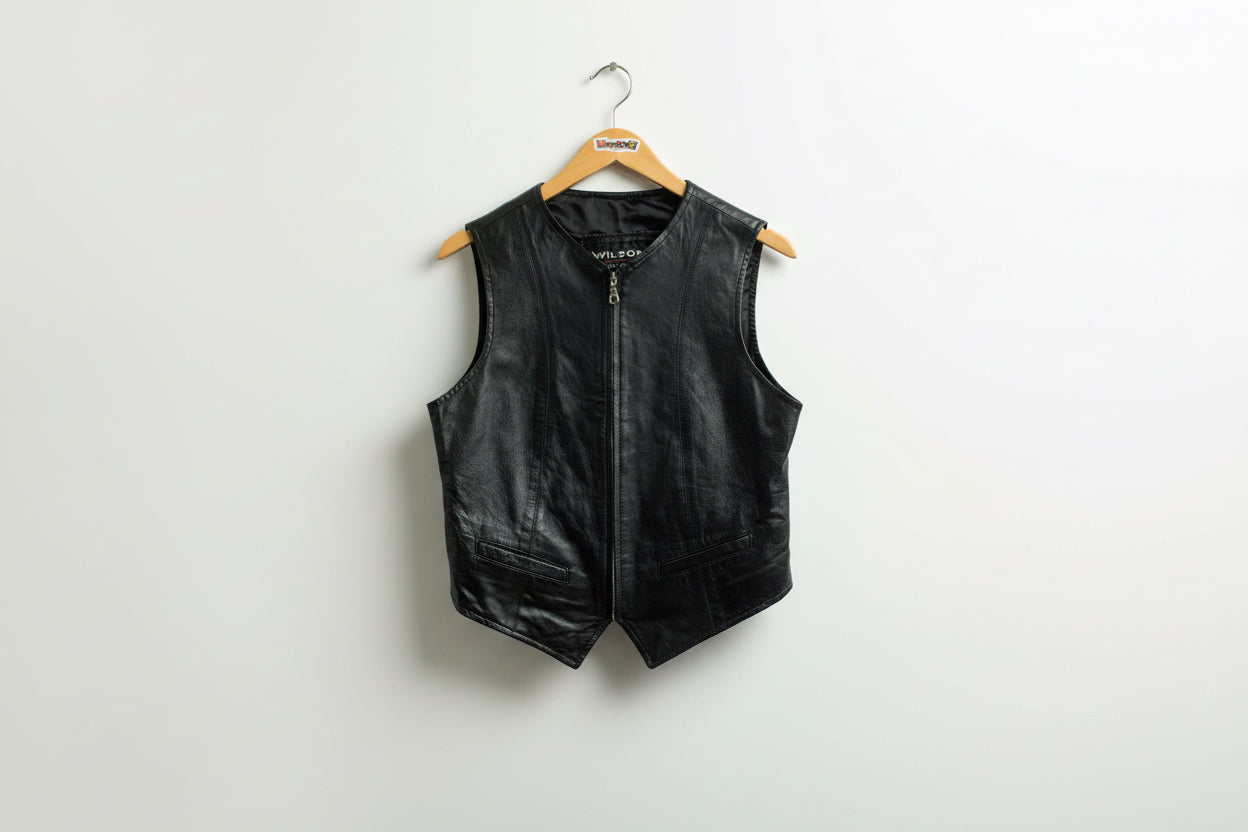 Wilsons Leather Vest Black Ladies Size M