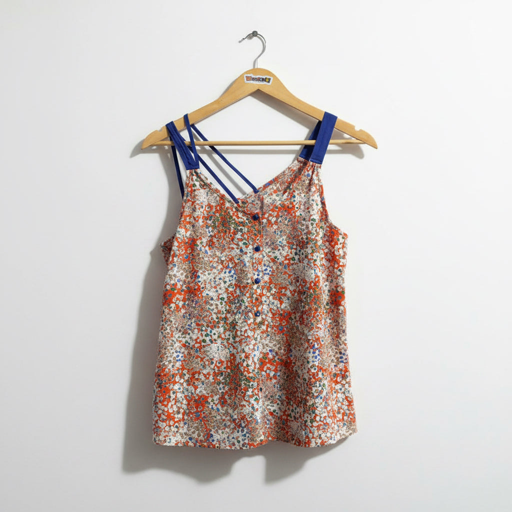 Akira Tank Top Blue/Orange/Tan Ladies Size M
