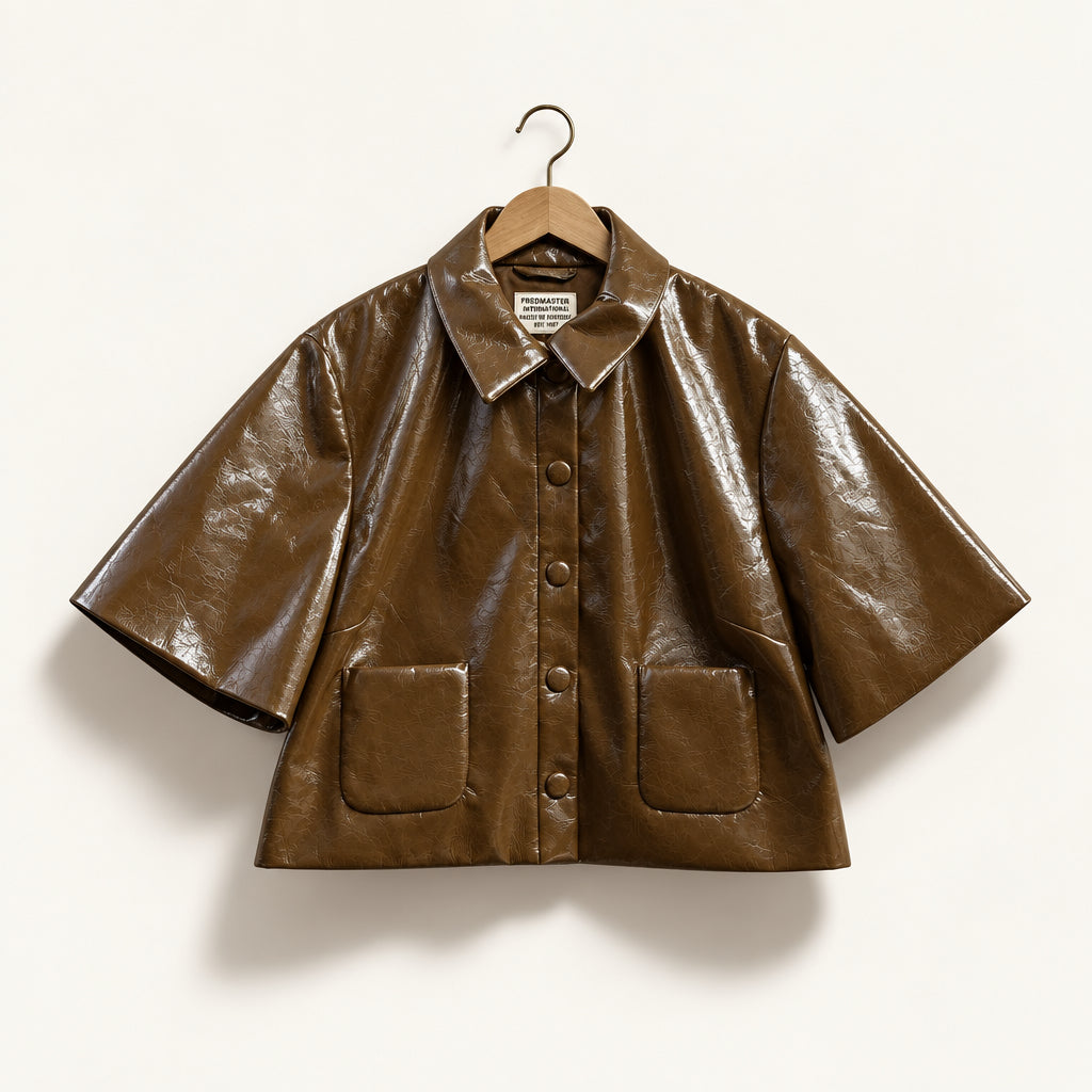 Baum Und Pferdgarten "Beth" Faux leather Crop Jacket Brown Size 38