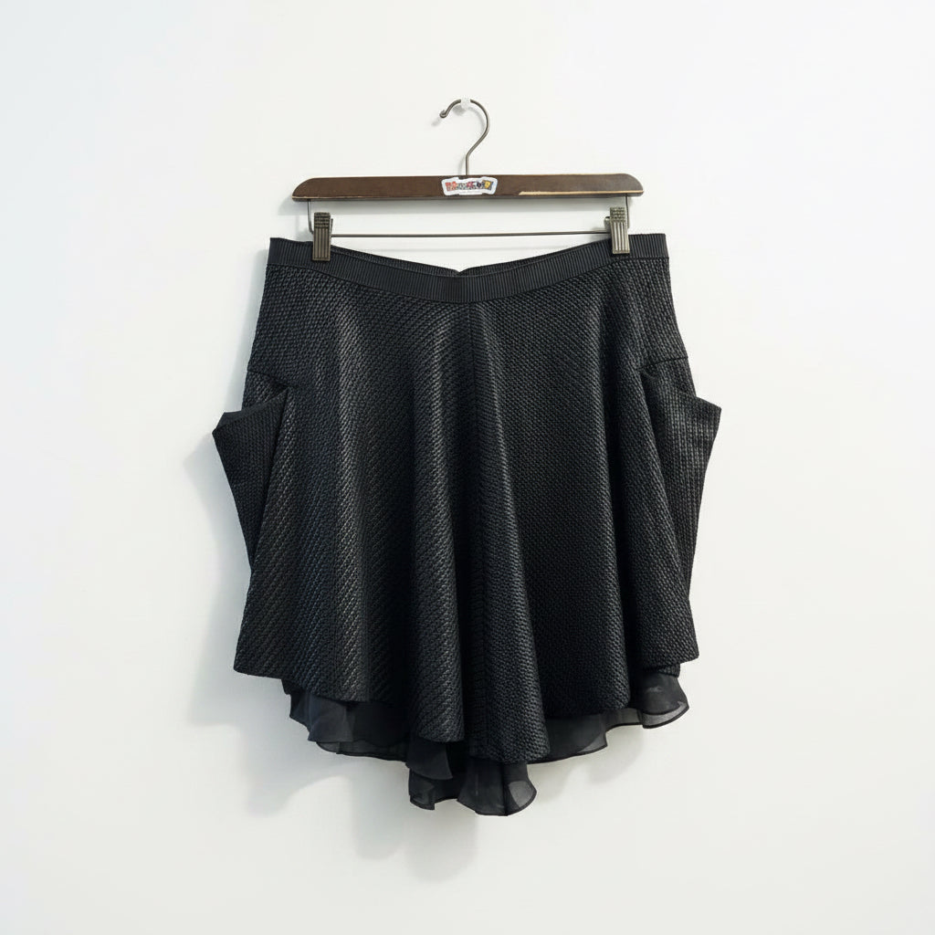 Alexander Wang Black Textured Mini Skirt Size 8