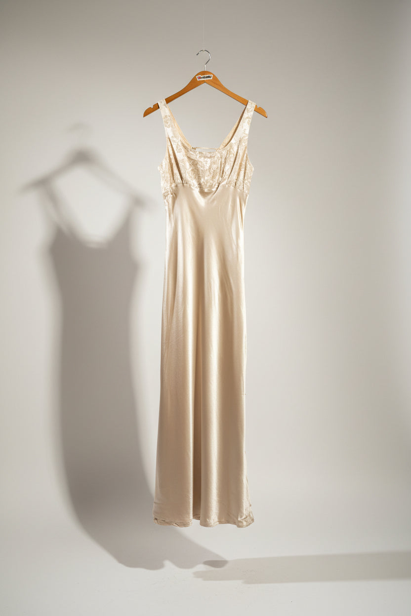 Vintage Rampage Ivory Maxi Slip Dress Size S