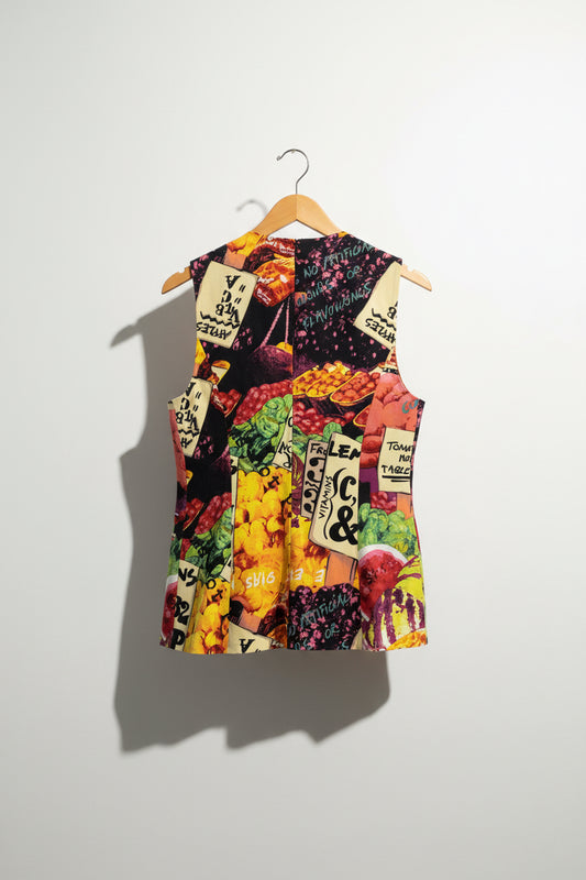 Iceberg Silk Fruit & Veggie Stand Vest Ladies Size XS/S