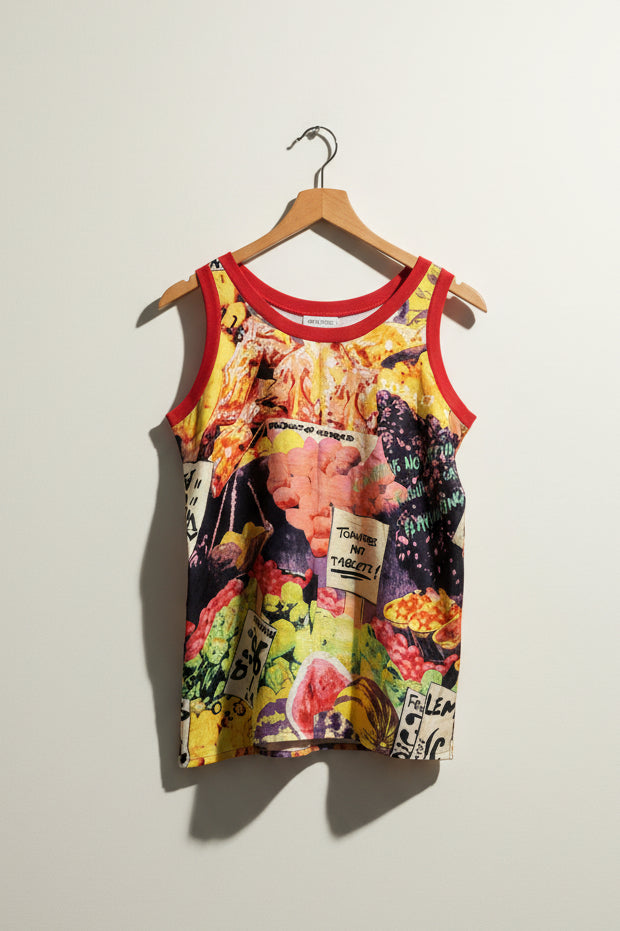 Vintage Iceberg Silk Tomato Stand Tank Ladies Size S