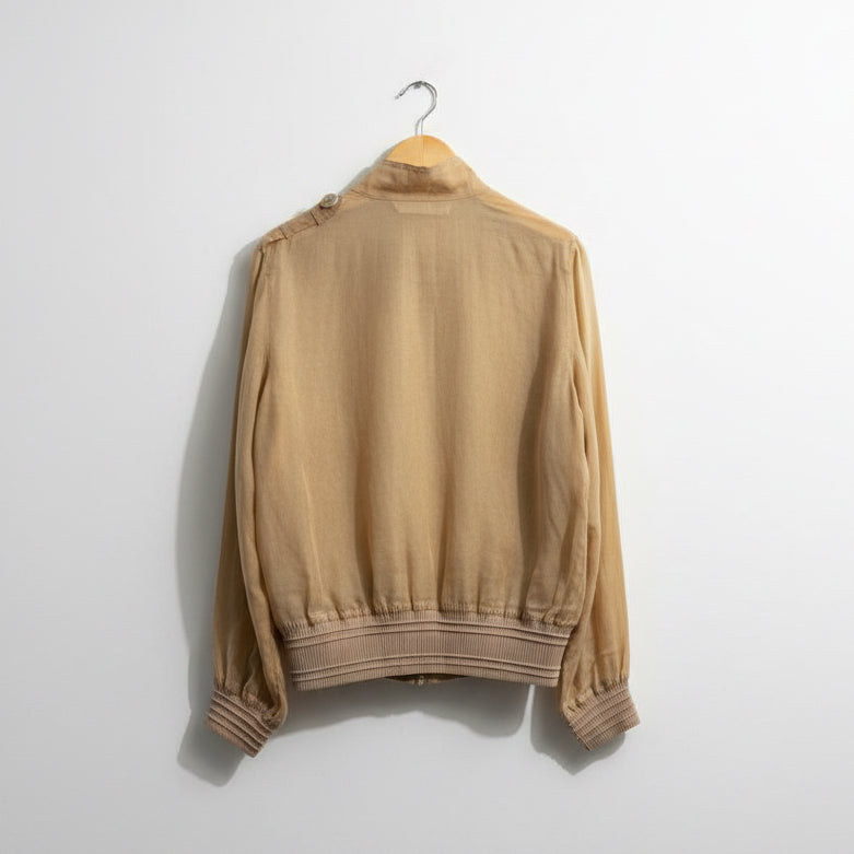 Gianfranco Ferre Brown Silk Sheer Jacket Men’s Size 40