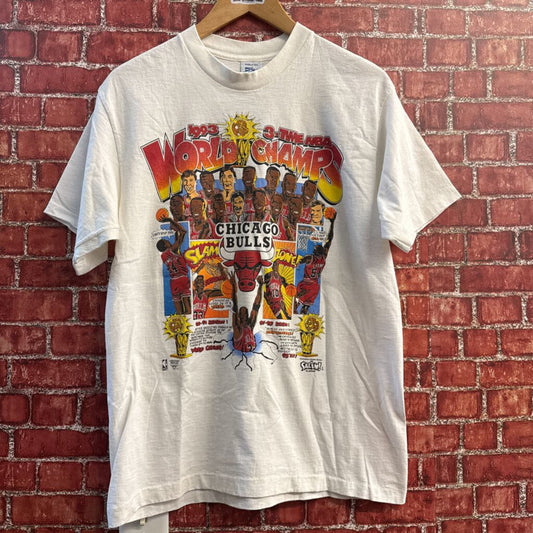 Vintage 1993 Chicago Bulls Salem Sportwear Tee White Size D6-