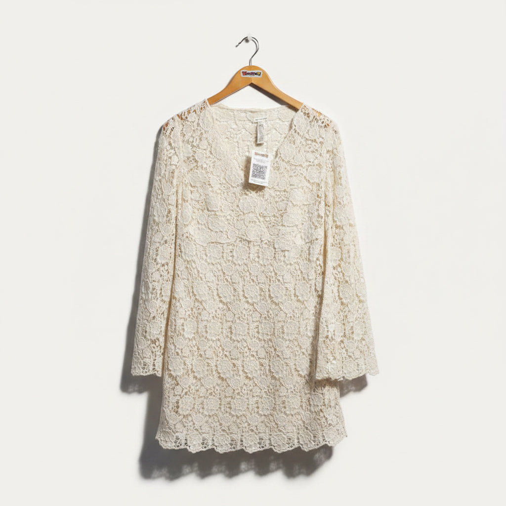 Diane Von Furstenberg White Lace Mini Dress Size 4