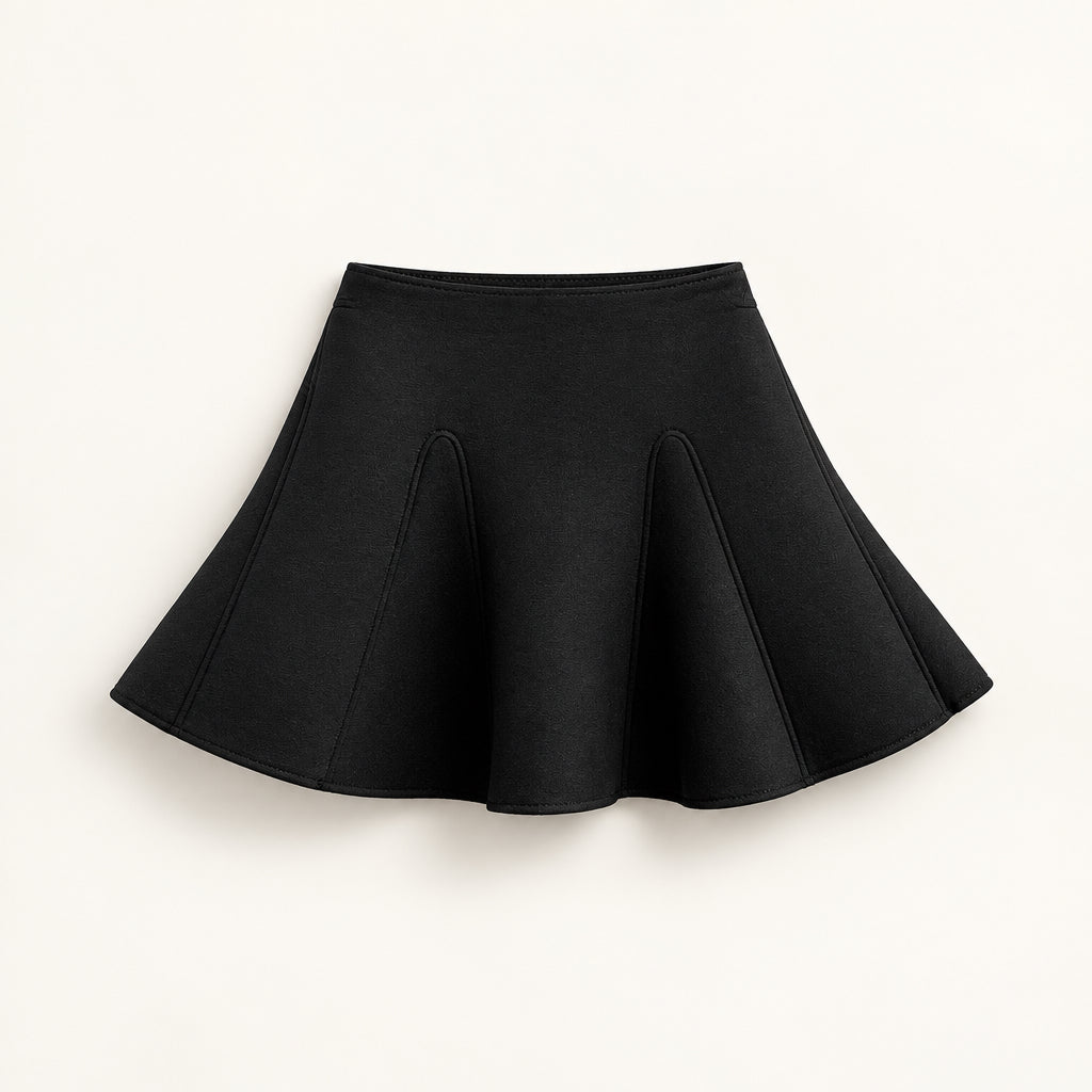 NWT PorteMode Black Structured Mini Skirt Ladies Size S