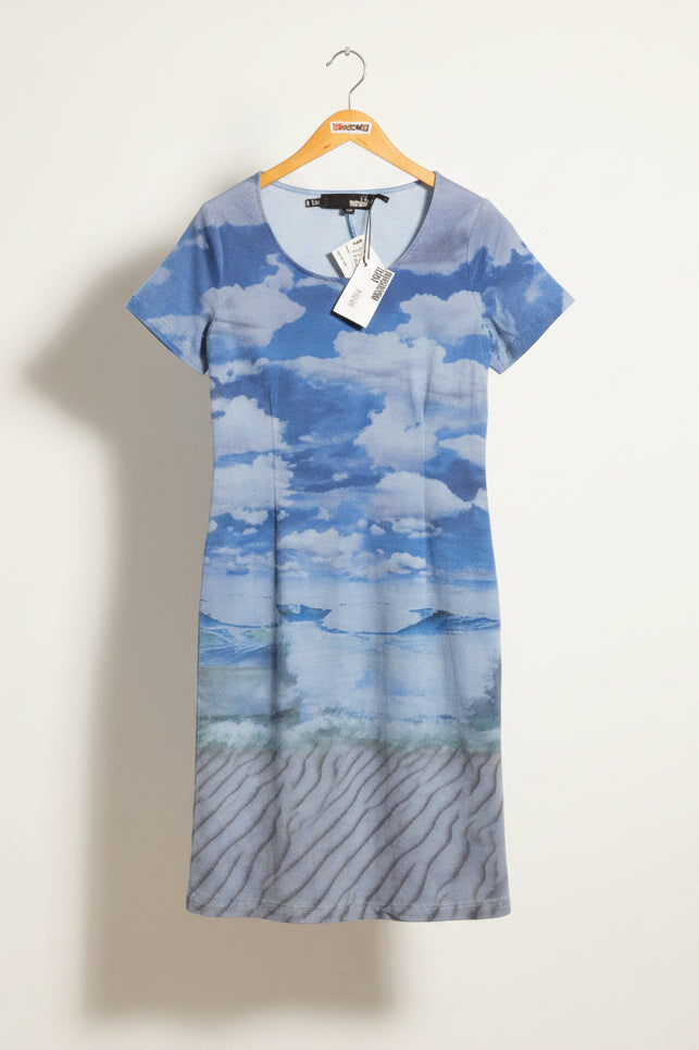 NWT Love Moschino SeaScape Blue Midi Dress Size 6