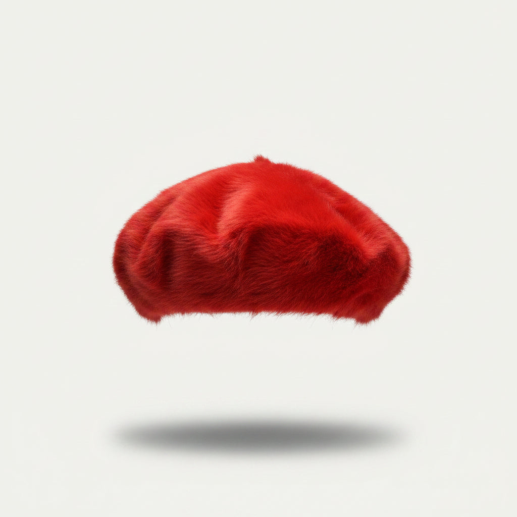 Vintage Rabbit Fur Hat red