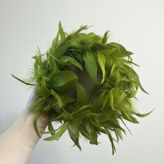 Vintage Ostrich Feather Headpiece Hat Green
