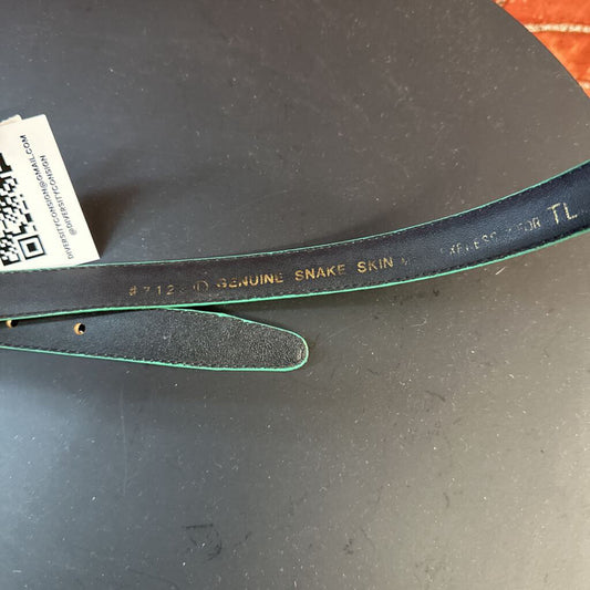 Vintage Snake Skin Belt Green Size 32