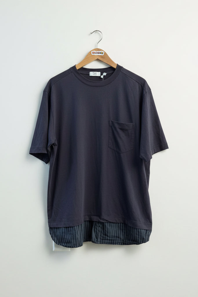 Theory Project Tee Striped Bottom Plum/Navy Men’s Size L