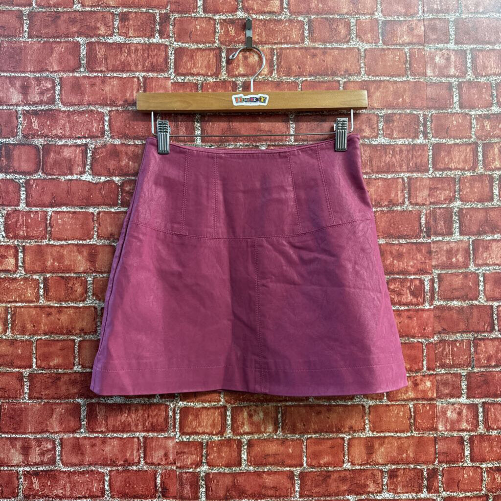 Free People Leather Mini Skirt Size 0