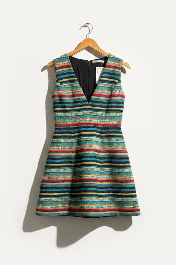 aztec beaded dress Alice + Olivia Aztec Striped Mini Dress Size 6 – Diversity Consignment